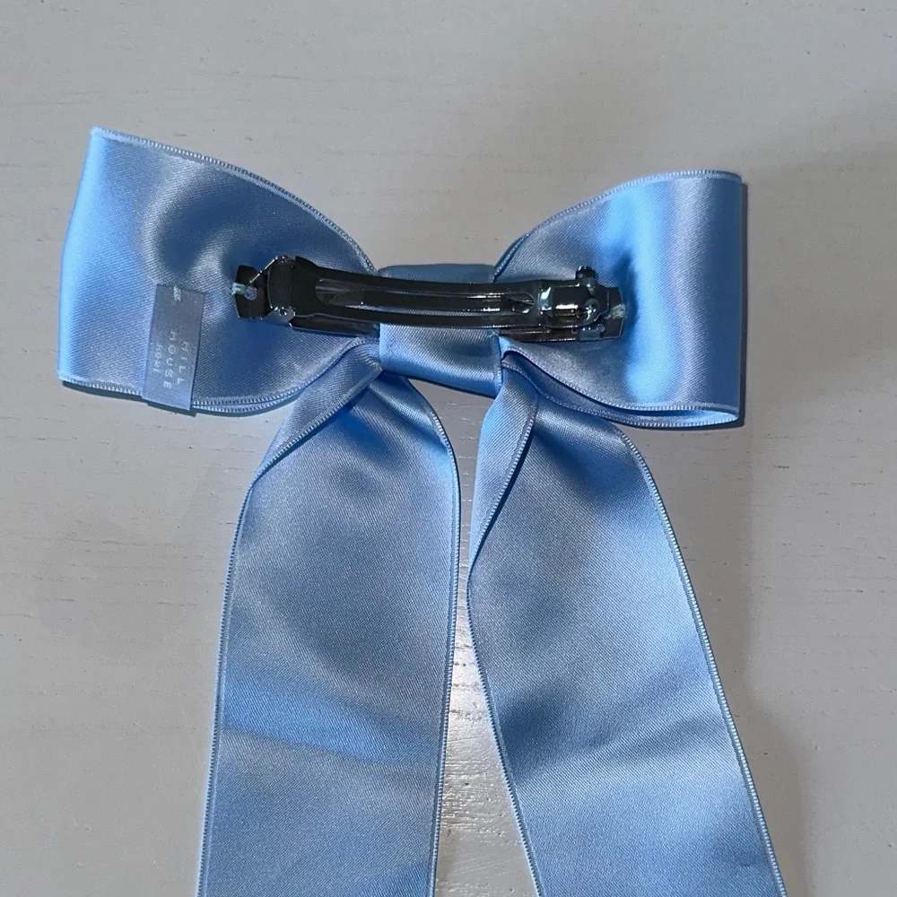 Hill House Light Blue Satin Hair Bow - Picture 3 of 3